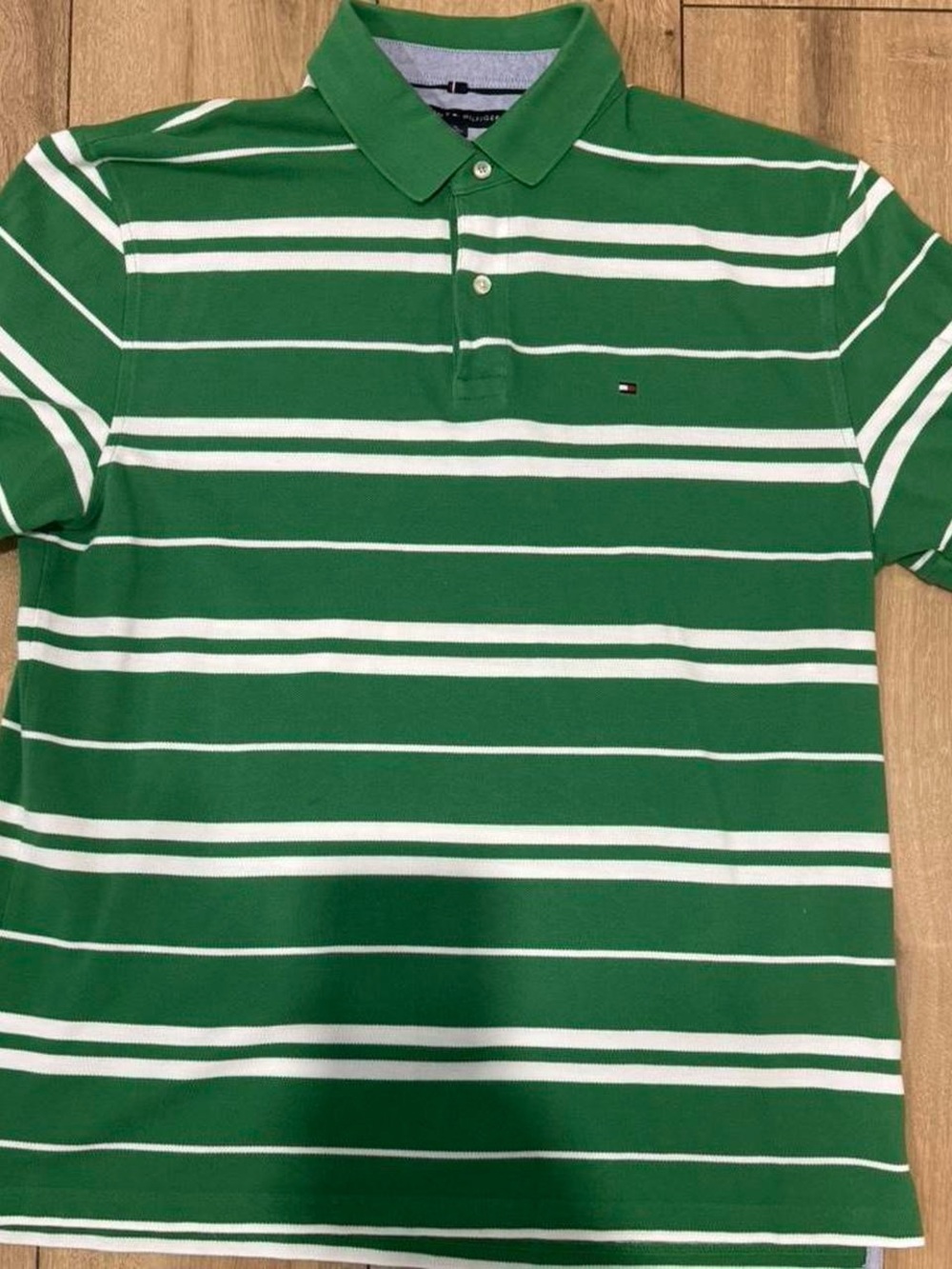 Green & White Striped Polo Tommy shirt